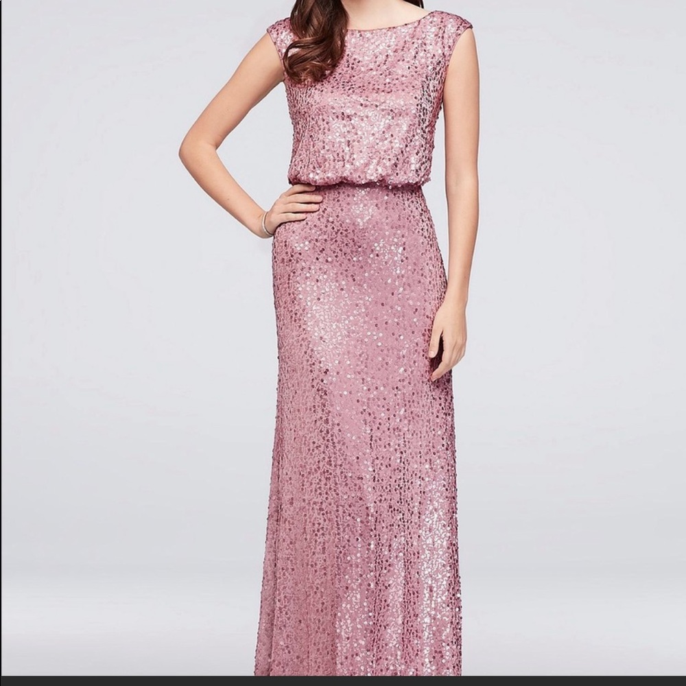 Dusty rose sequin dress
